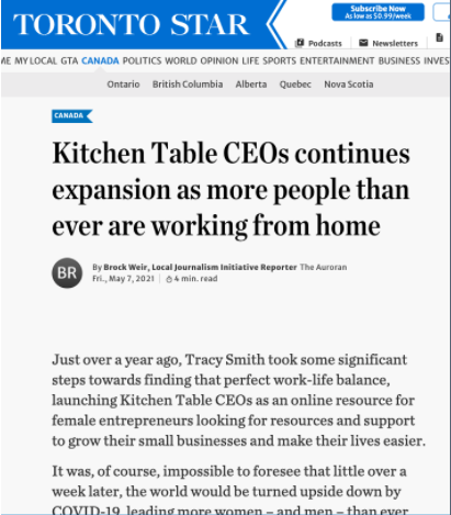 Kitchen Table CEOs Toronto Star Article