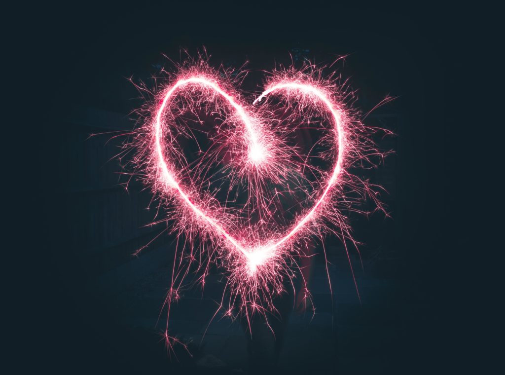 Kitchen Table CEOs Social Media Posts for February image of heart made out of sparkler light